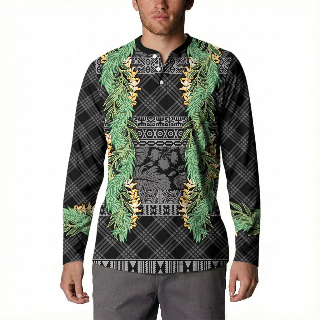 Hawai'i Paniolo Maile Twisted Lei Button Sweatshirt Obsidian Black