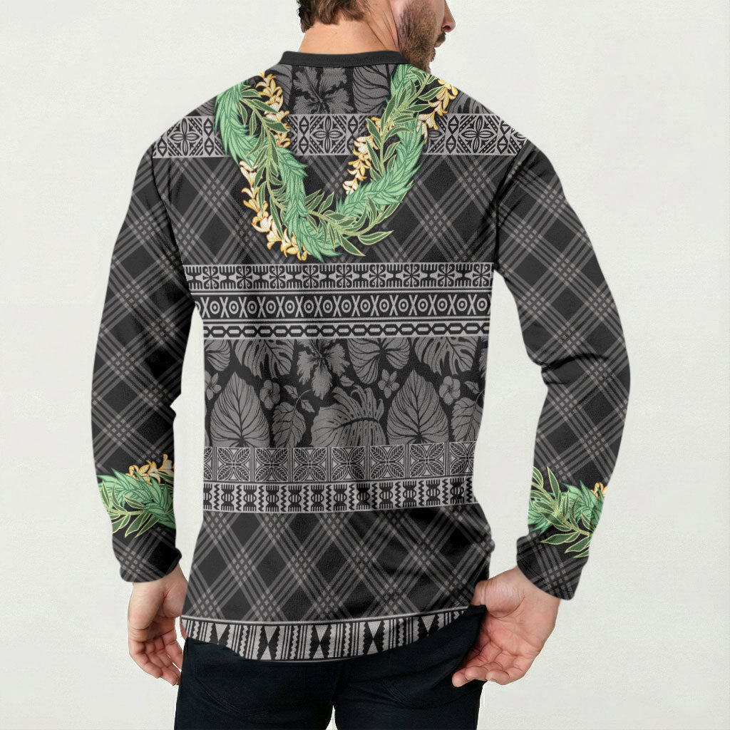 Hawai'i Paniolo Maile Twisted Lei Button Sweatshirt Obsidian Black