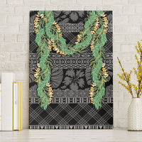 Hawai'i Paniolo Maile Twisted Lei Canvas Wall Art Obsidian Black
