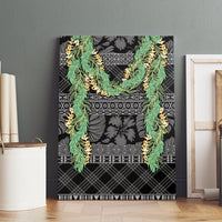 Hawai'i Paniolo Maile Twisted Lei Canvas Wall Art Obsidian Black