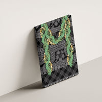 Hawai'i Paniolo Maile Twisted Lei Canvas Wall Art Obsidian Black