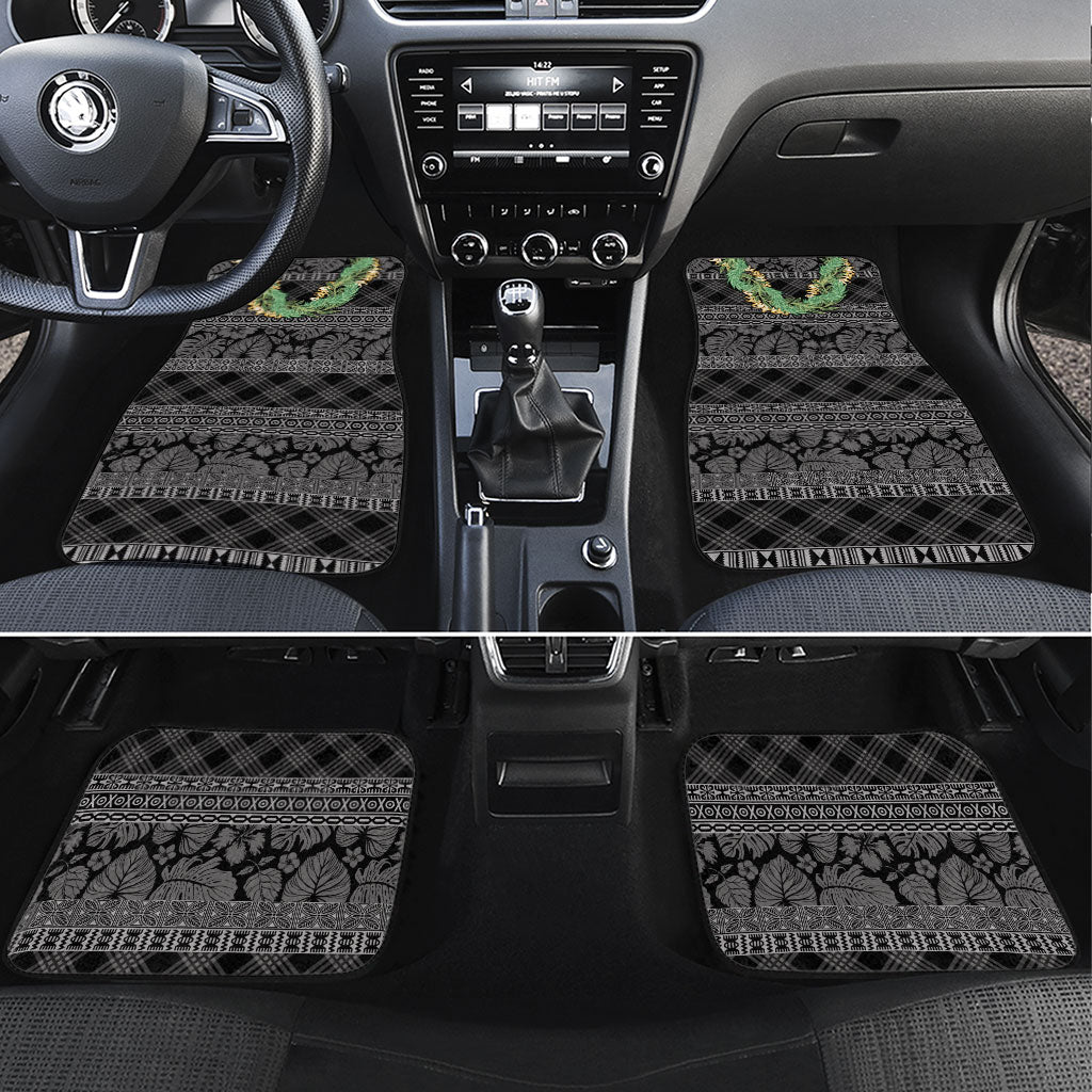 Hawai'i Paniolo Maile Twisted Lei Car Mats Obsidian Black