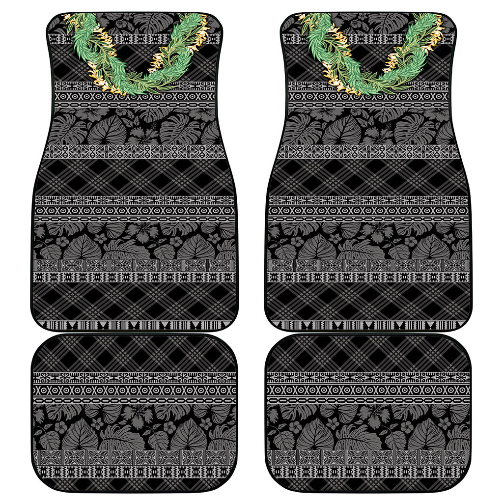 Hawai'i Paniolo Maile Twisted Lei Car Mats Obsidian Black