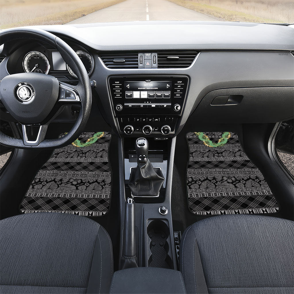 Hawai'i Paniolo Maile Twisted Lei Car Mats Obsidian Black