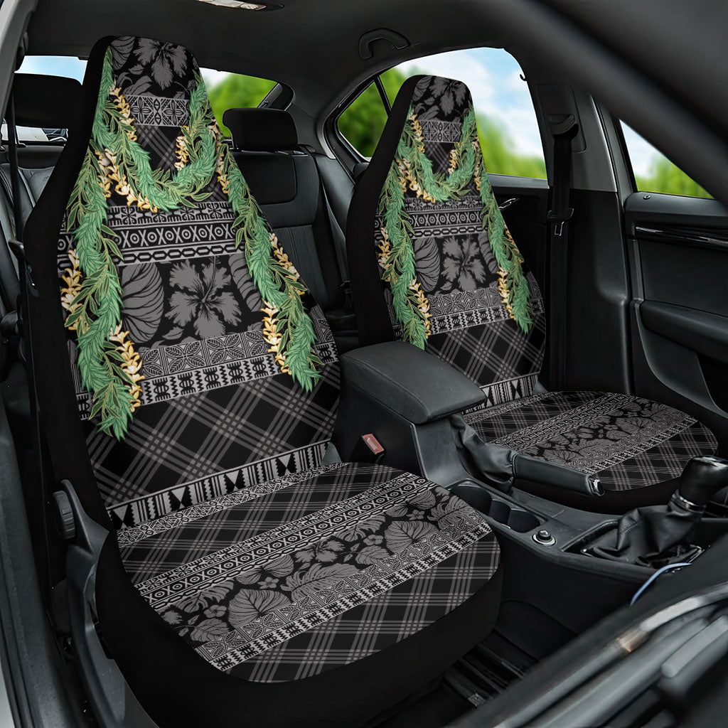 Hawai'i Paniolo Maile Twisted Lei Car Seat Cover Obsidian Black