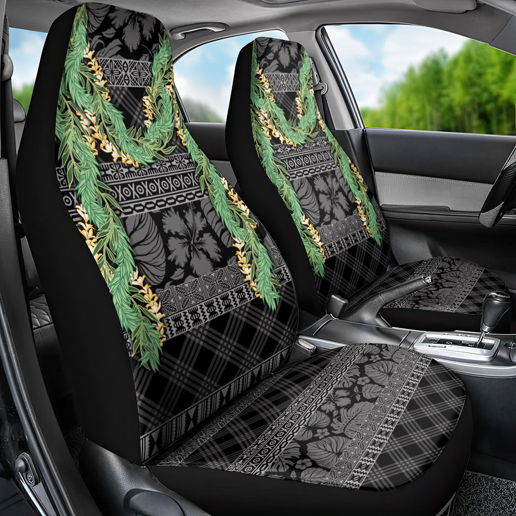 Hawai'i Paniolo Maile Twisted Lei Car Seat Cover Obsidian Black