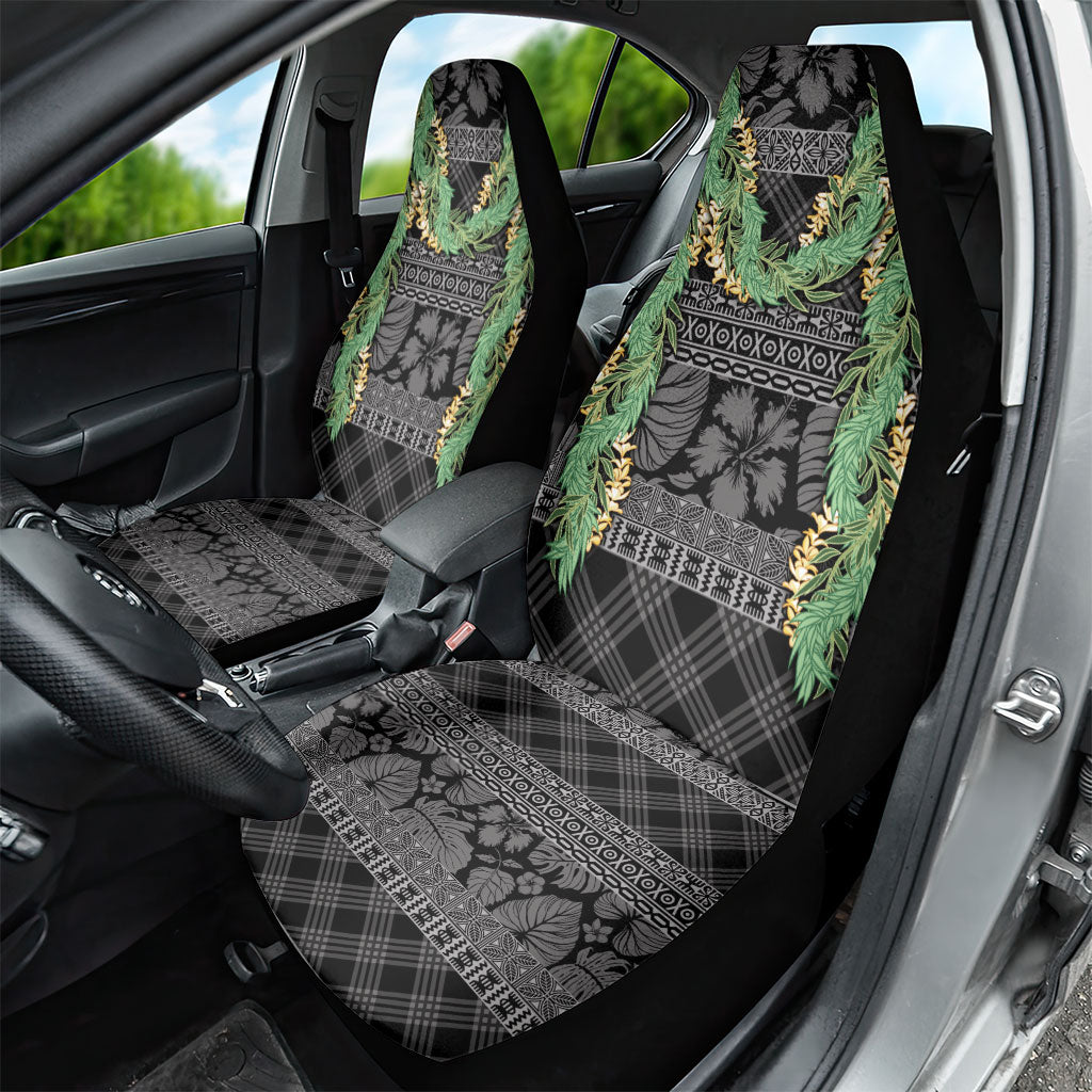 Hawai'i Paniolo Maile Twisted Lei Car Seat Cover Obsidian Black