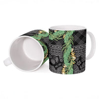 Hawai'i Paniolo Maile Twisted Lei Ceramic Mug Obsidian Black