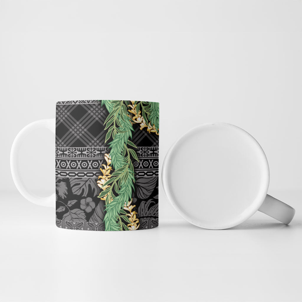 Hawai'i Paniolo Maile Twisted Lei Ceramic Mug Obsidian Black