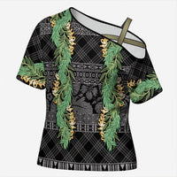 Hawai'i Paniolo Maile Twisted Lei Cross Shoulder Shirt Obsidian Black