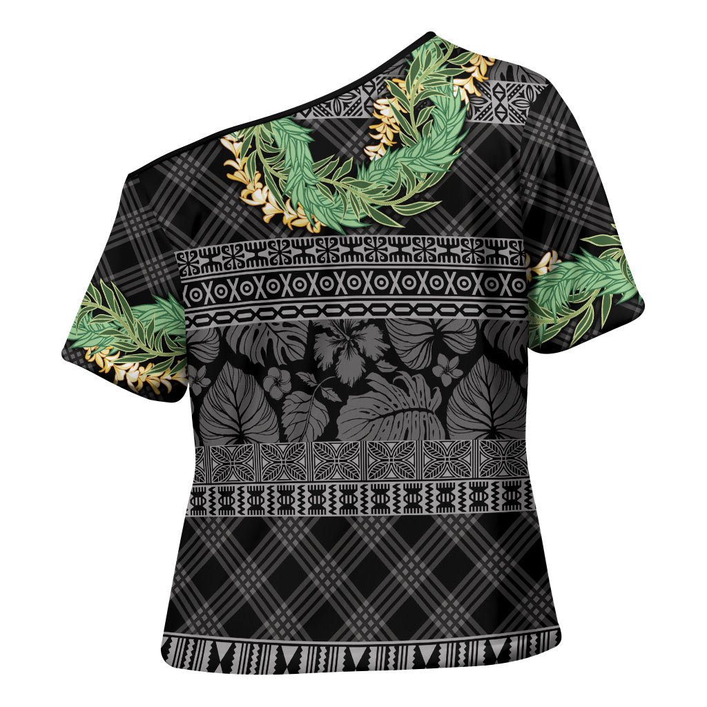 Hawai'i Paniolo Maile Twisted Lei Cross Shoulder Shirt Obsidian Black