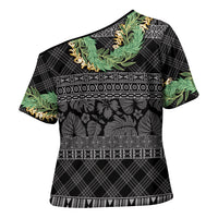Hawai'i Paniolo Maile Twisted Lei Cross Shoulder Shirt Obsidian Black