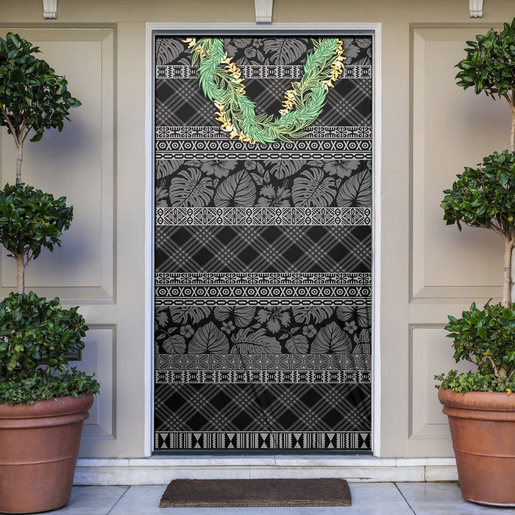 Hawai'i Paniolo Maile Twisted Lei Door Cover Obsidian Black