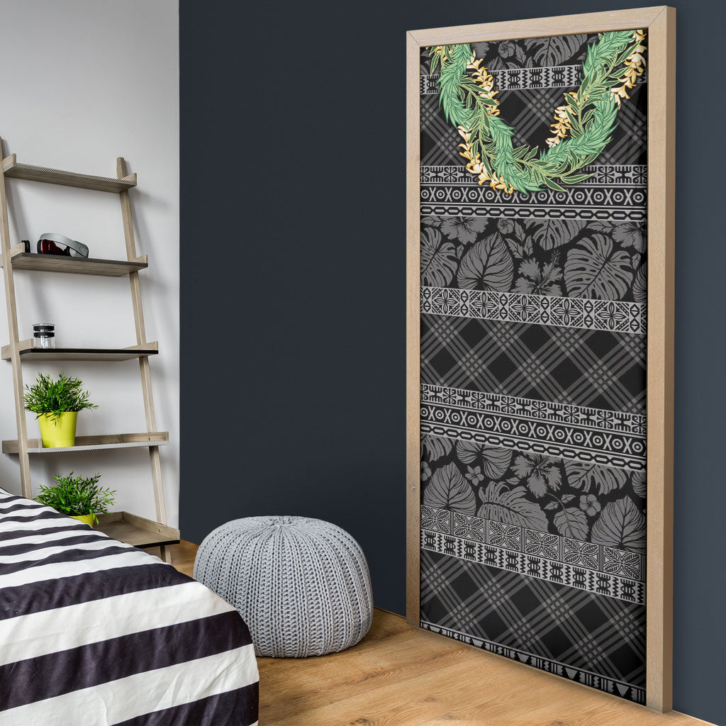 Hawai'i Paniolo Maile Twisted Lei Door Cover Obsidian Black