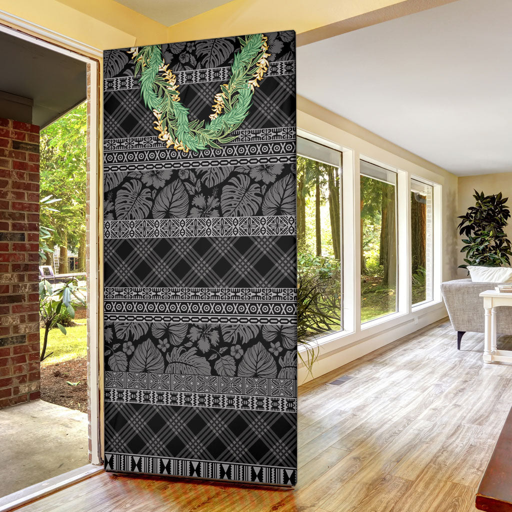 Hawai'i Paniolo Maile Twisted Lei Door Cover Obsidian Black