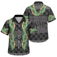 Hawai'i Paniolo Maile Twisted Lei Family Matching Tank Maxi Dress and Hawaiian Shirt Obsidian Black