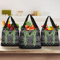 Hawai'i Paniolo Maile Twisted Lei Grocery Bag Obsidian Black