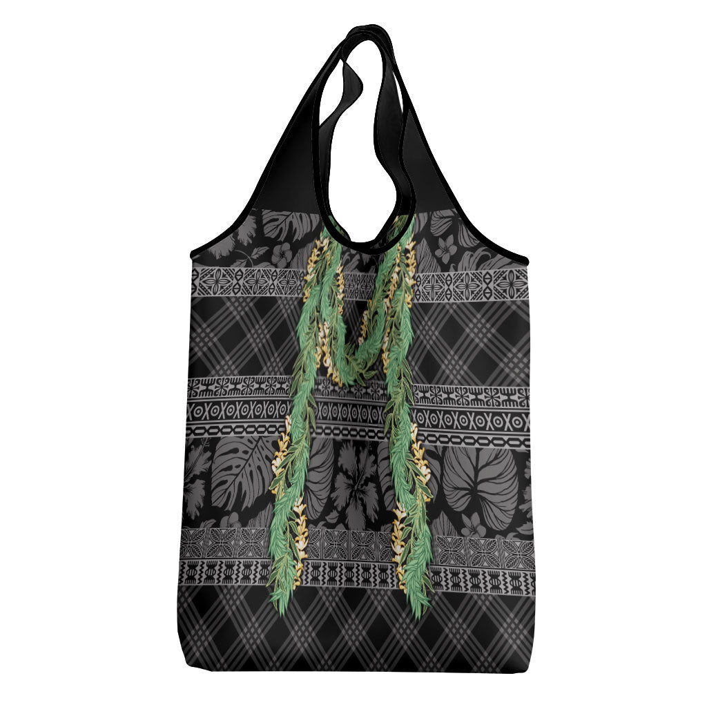 Hawai'i Paniolo Maile Twisted Lei Grocery Bag Obsidian Black