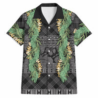 Hawai'i Paniolo Maile Twisted Lei Hawaiian Shirt Obsidian Black