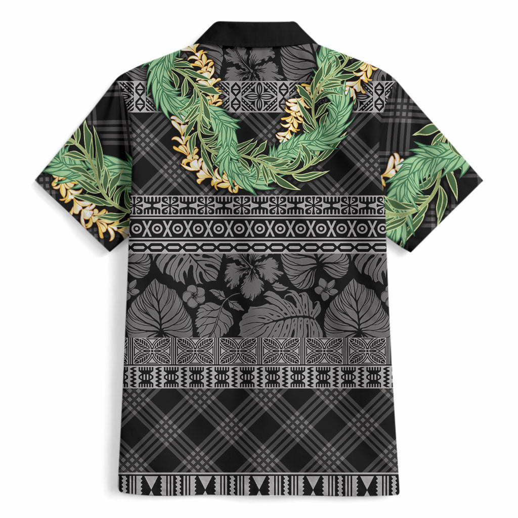 Hawai'i Paniolo Maile Twisted Lei Hawaiian Shirt Obsidian Black