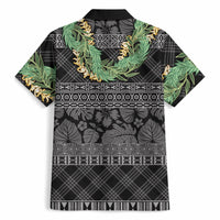 Hawai'i Paniolo Maile Twisted Lei Hawaiian Shirt Obsidian Black