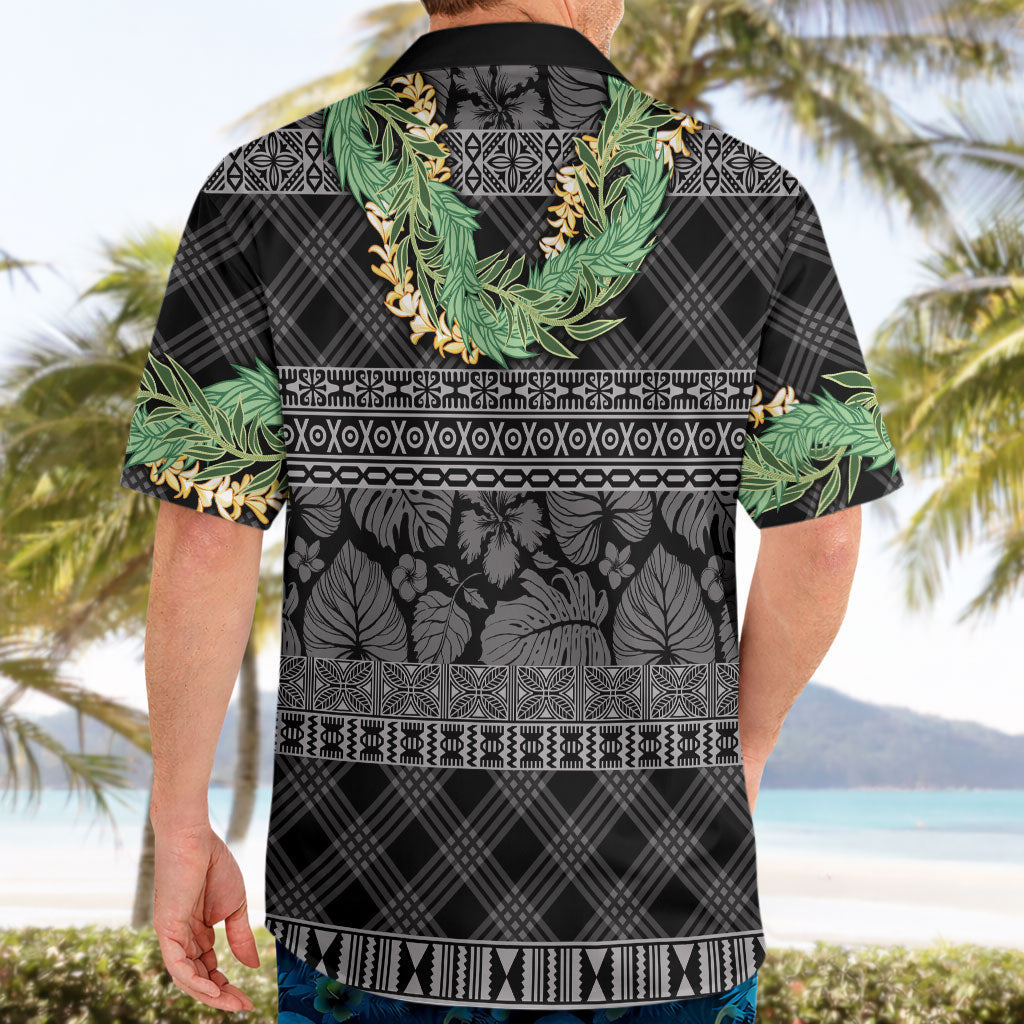 Hawai'i Paniolo Maile Twisted Lei Hawaiian Shirt Obsidian Black