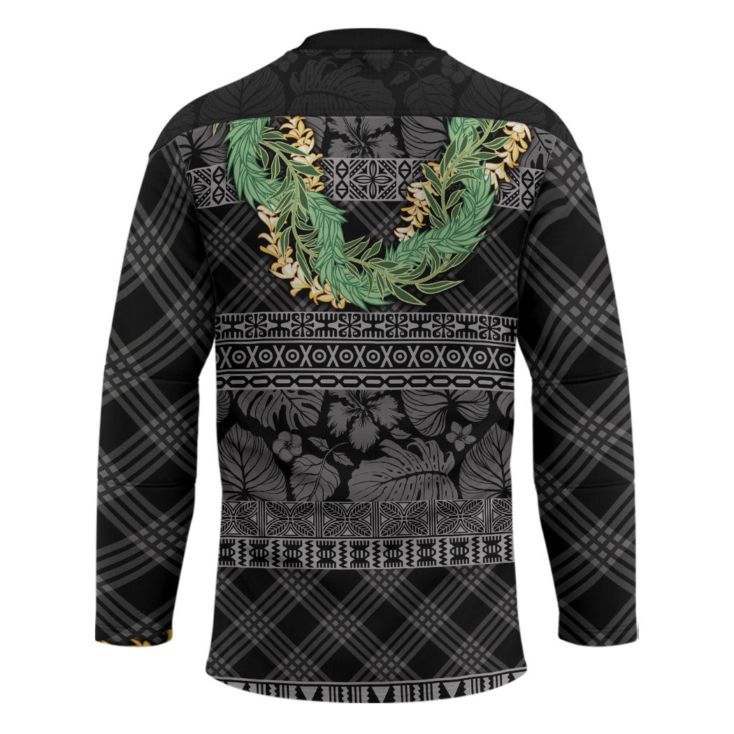 Hawai'i Paniolo Maile Twisted Lei Hockey Jersey Obsidian Black