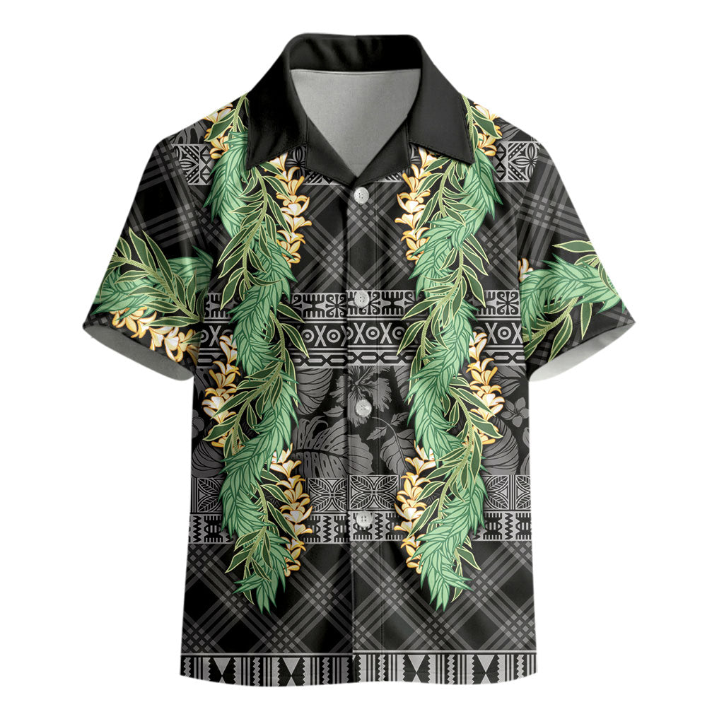 Hawai'i Paniolo Maile Twisted Lei Kid Hawaiian Shirt Obsidian Black
