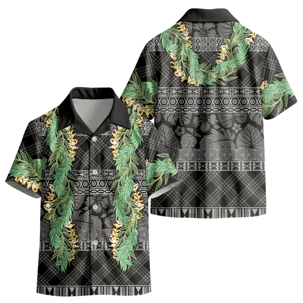 Hawai'i Paniolo Maile Twisted Lei Kid Hawaiian Shirt Obsidian Black