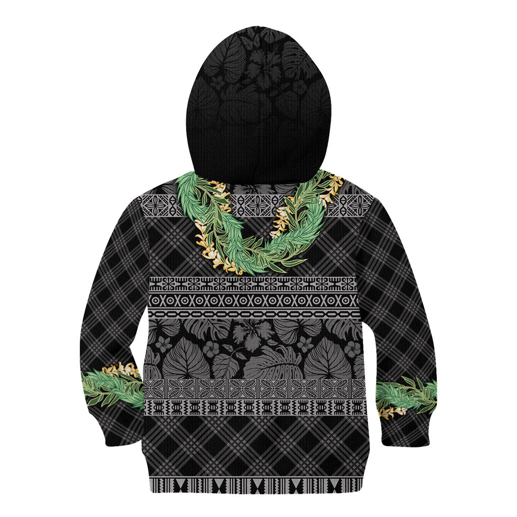Hawai'i Paniolo Maile Twisted Lei Kid Hoodie Obsidian Black