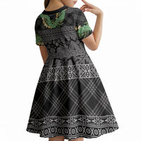 Hawai'i Paniolo Maile Twisted Lei Kid Short Sleeve Dress Obsidian Black