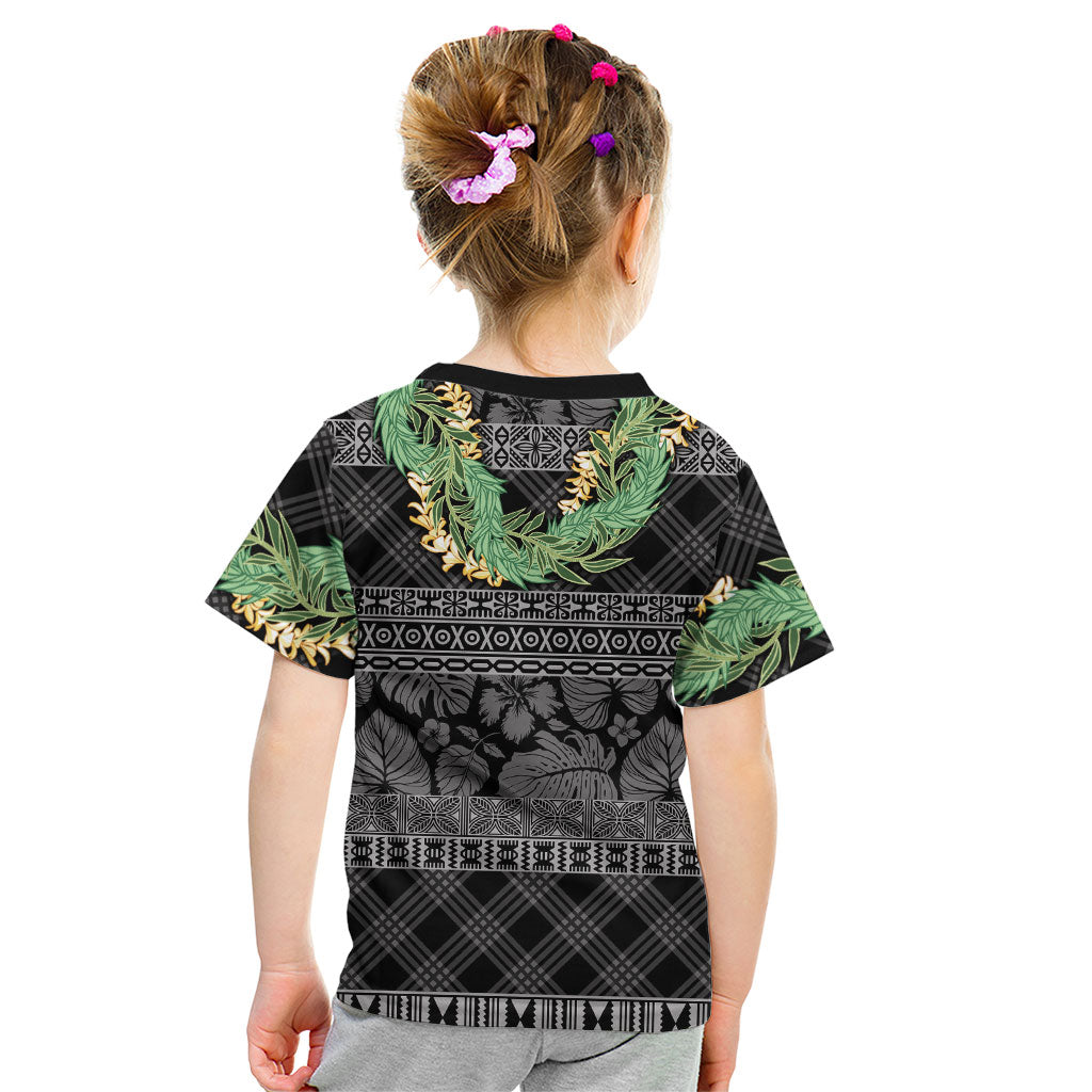 Hawai'i Paniolo Maile Twisted Lei Kid T Shirt Obsidian Black