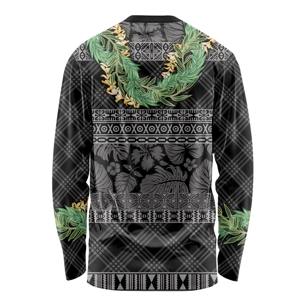 Hawai'i Paniolo Maile Twisted Lei Long Sleeve Shirt Obsidian Black