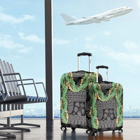 Hawai'i Paniolo Maile Twisted Lei Luggage Cover Obsidian Black