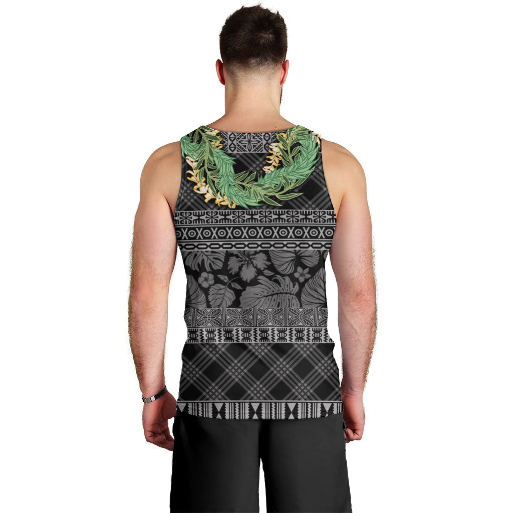 Hawai'i Paniolo Maile Twisted Lei Men Tank Top Obsidian Black