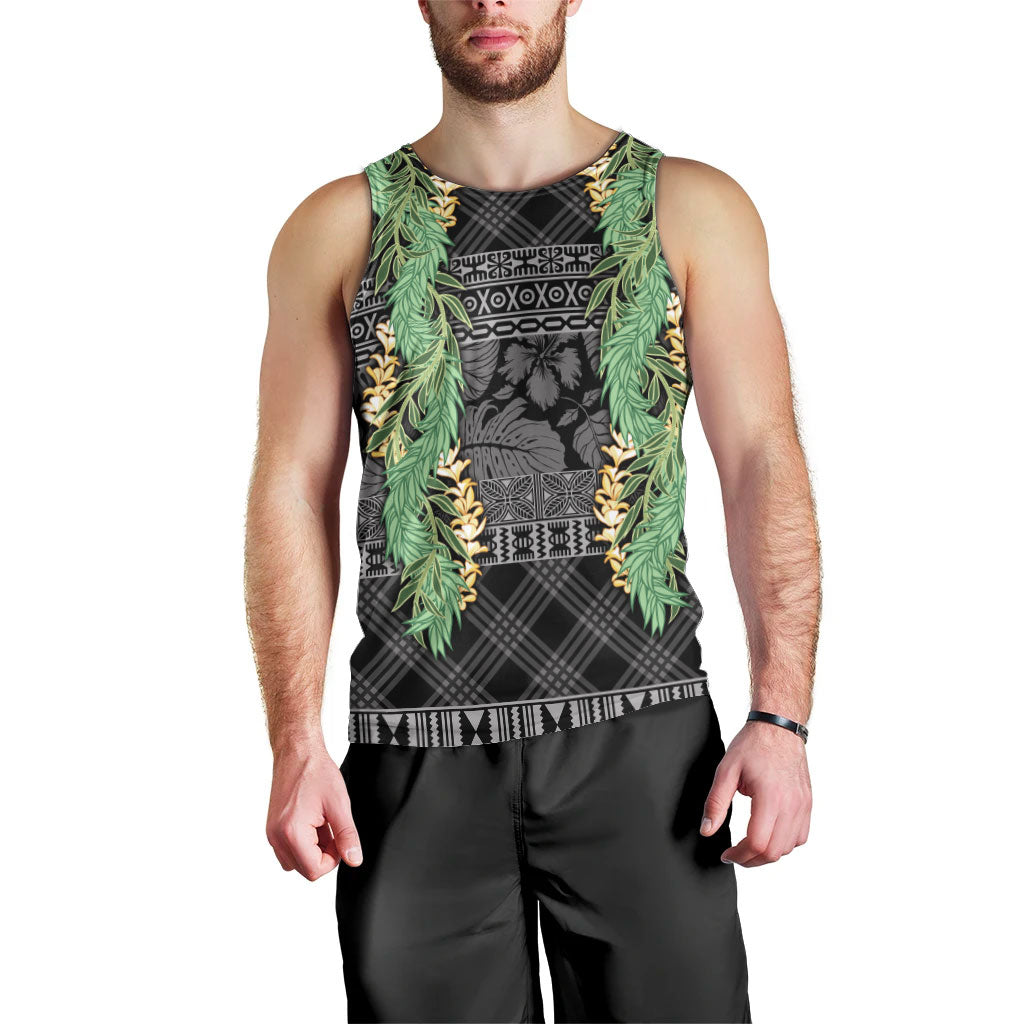 Hawai'i Paniolo Maile Twisted Lei Men Tank Top Obsidian Black