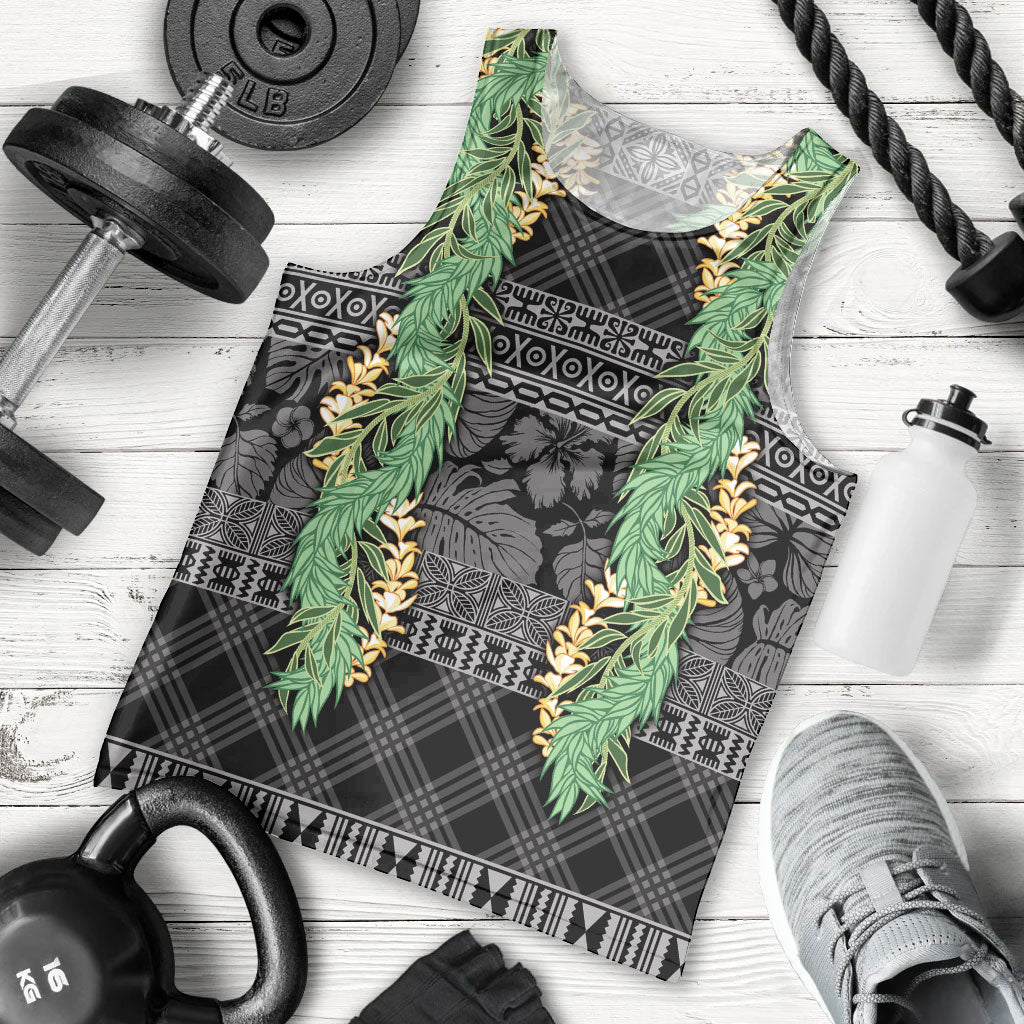 Hawai'i Paniolo Maile Twisted Lei Men Tank Top Obsidian Black