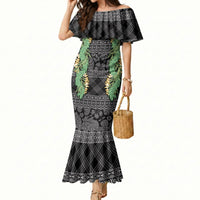 Hawai'i Paniolo Maile Twisted Lei Mermaid Dress Obsidian Black