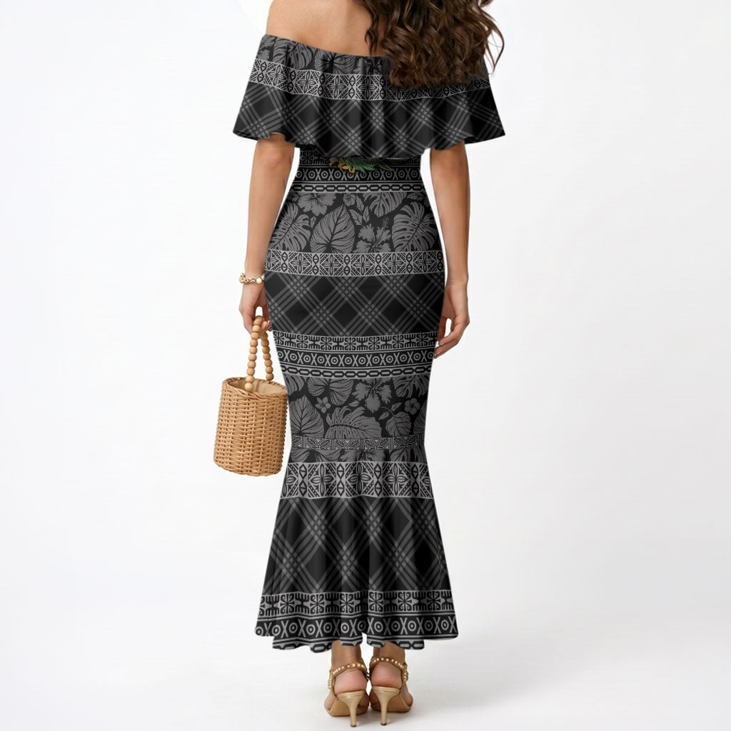 Hawai'i Paniolo Maile Twisted Lei Mermaid Dress Obsidian Black