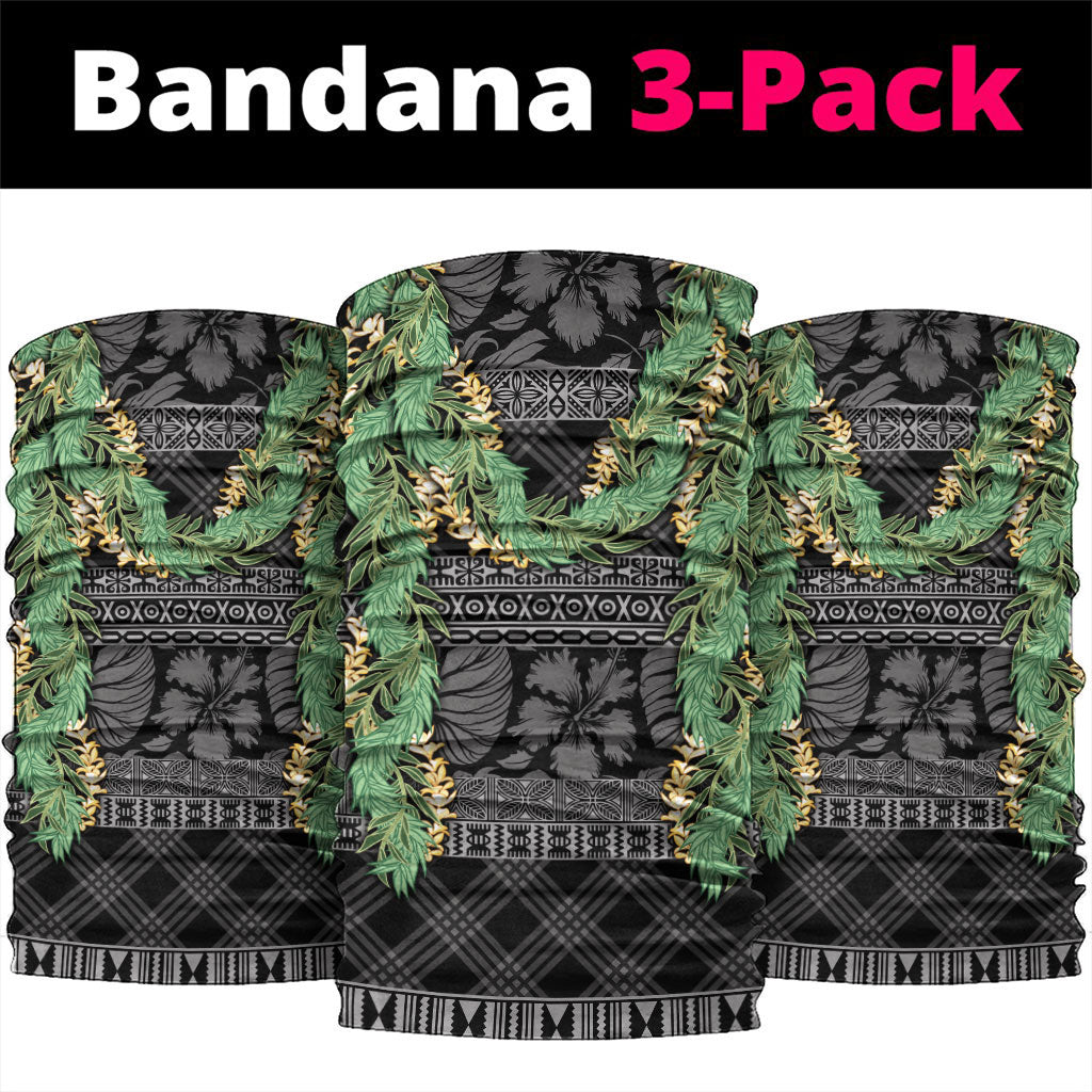 Hawai'i Paniolo Maile Twisted Lei Neck Gaiter Obsidian Black
