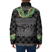 Hawai'i Paniolo Maile Twisted Lei Padded Jacket Obsidian Black