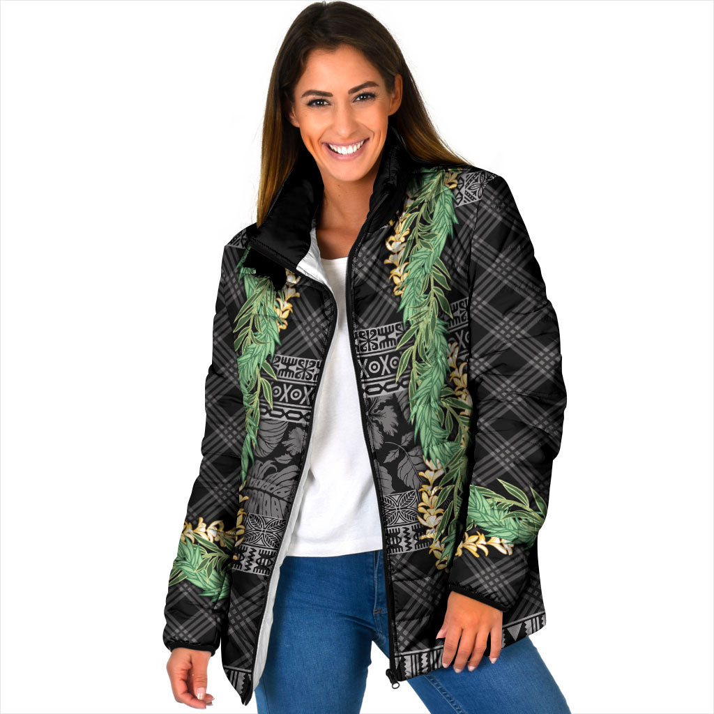 Hawai'i Paniolo Maile Twisted Lei Padded Jacket Obsidian Black