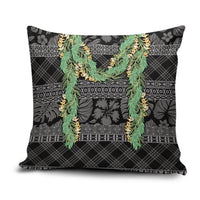 Hawai'i Paniolo Maile Twisted Lei Pillow Cover Obsidian Black