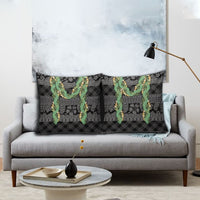 Hawai'i Paniolo Maile Twisted Lei Pillow Cover Obsidian Black