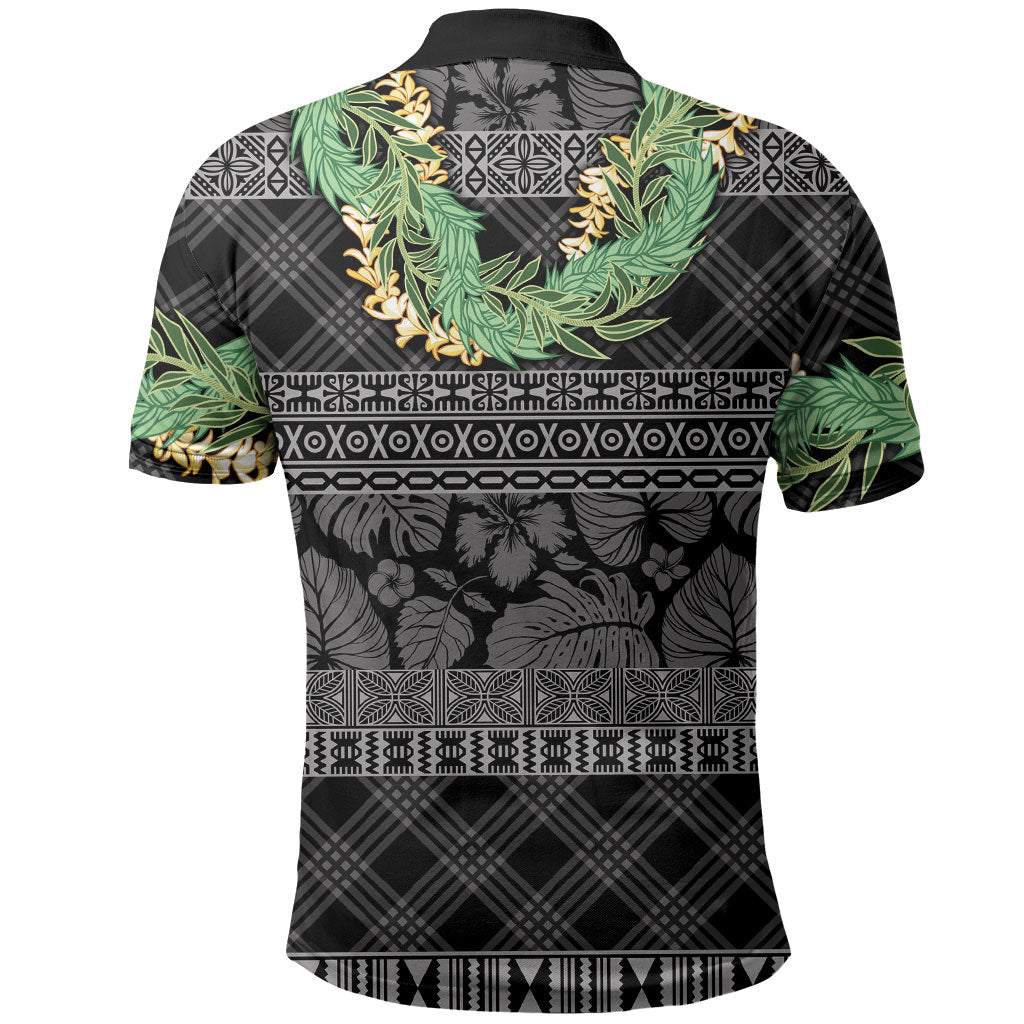 Hawai'i Paniolo Maile Twisted Lei Polo Shirt Obsidian Black