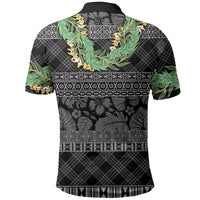 Hawai'i Paniolo Maile Twisted Lei Polo Shirt Obsidian Black