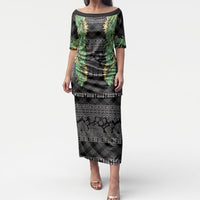 Hawai'i Paniolo Maile Twisted Lei Puletasi Obsidian Black