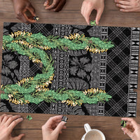 Hawai'i Paniolo Maile Twisted Lei Puzzle Obsidian Black