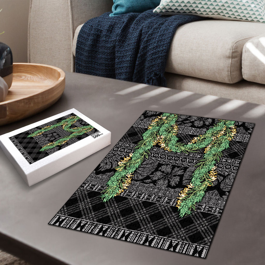 Hawai'i Paniolo Maile Twisted Lei Puzzle Obsidian Black