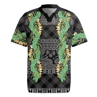 Hawai'i Paniolo Maile Twisted Lei Rugby Jersey Obsidian Black